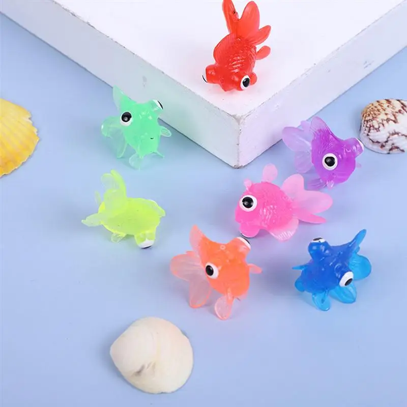 

30Pcs Simulation Goldfish Models Lifelike Aquarium Ornaments Educational Props Novetly Children Fun Toys Mini Colorful PVC Plast