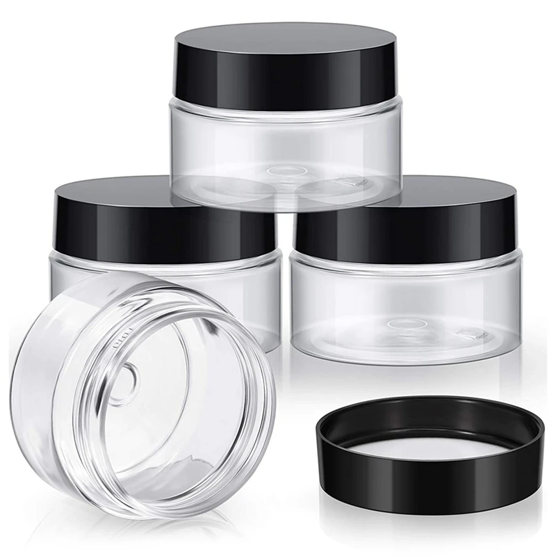 

4 шт. круглый, с широким горлом, герметичный пластиковый контейнер с крышкой, используется для хранения косметических кремов и т. д.