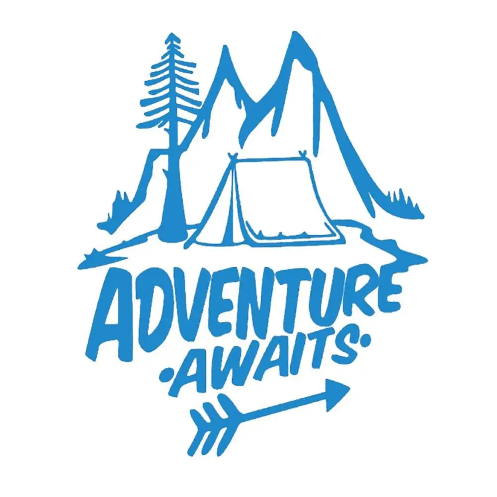 

50% Dropshipping!Adventure Awaits Tree Tent Mountains Car Vehicle Reflective Decals Sticker Decor