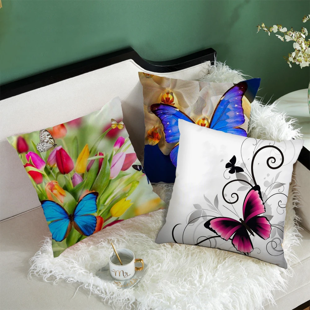 Fuwatacchi подушка в виде бабочки чехлы животных цветочным узором наволочка для диван