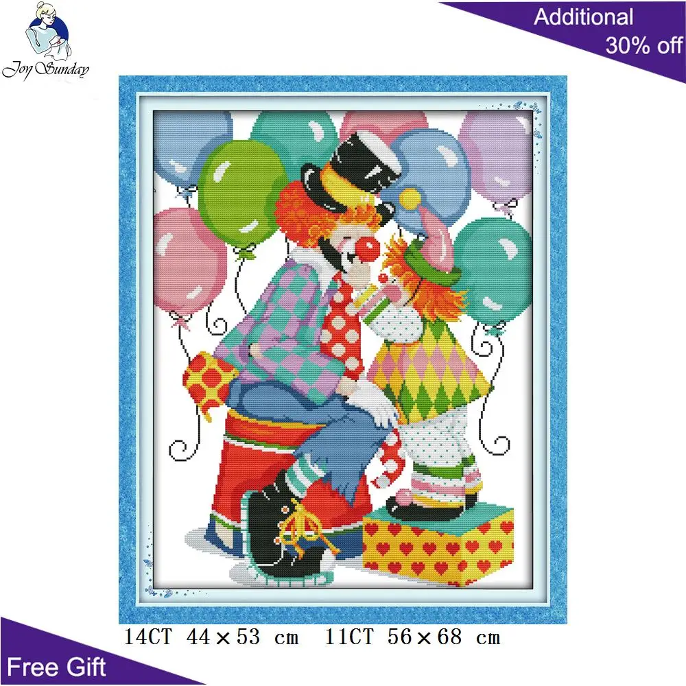 Домашний декор Joy Sunday клоун K267(1)(2) фестиваль счастливого клоуна вышивка наборы