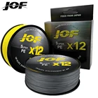 Усиленная 12-жильная плетеная рыболовная леска JOF, суперпрочная многонитевая Тонкая леска 25-92 анг. Фунт., приманка для заброса, 500 м, 300 м, 100 м