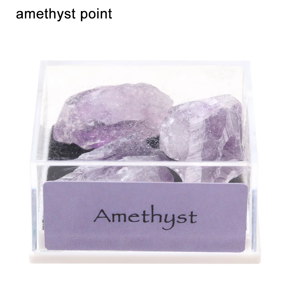 amethyst point 1 коробка Натуральный Необработанный Рудный кварц образец кристаллического минерала энергетические целебные камни необработанные драгоценные камни коллекционные украшения - Цвет: amethyst point