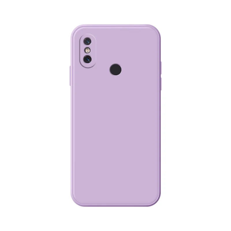 

For Xiaomi 8 Soft TPU Silicone Protective Square Phone Case Simple Purea Colors Back Cover Fundas