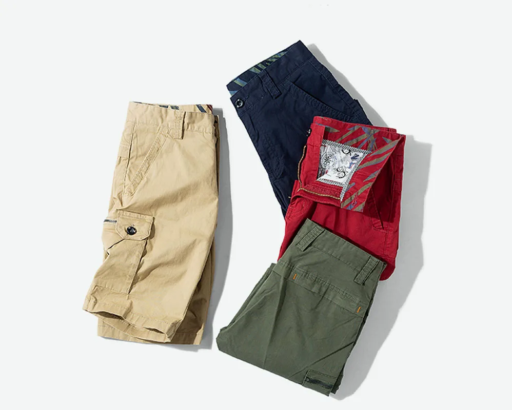 

2021 New Men's Comfort Casual Cotton Pants Micro-bomb Pants Loose Overalls Summer Fashion Wild Multi-pocket Five Pants