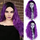 Парик Харизма Омбре, фиолетовый, длинные волнистые синтетические волосы, парик из высокотемпературного волокна, безклеевые, для косплея, для женщин