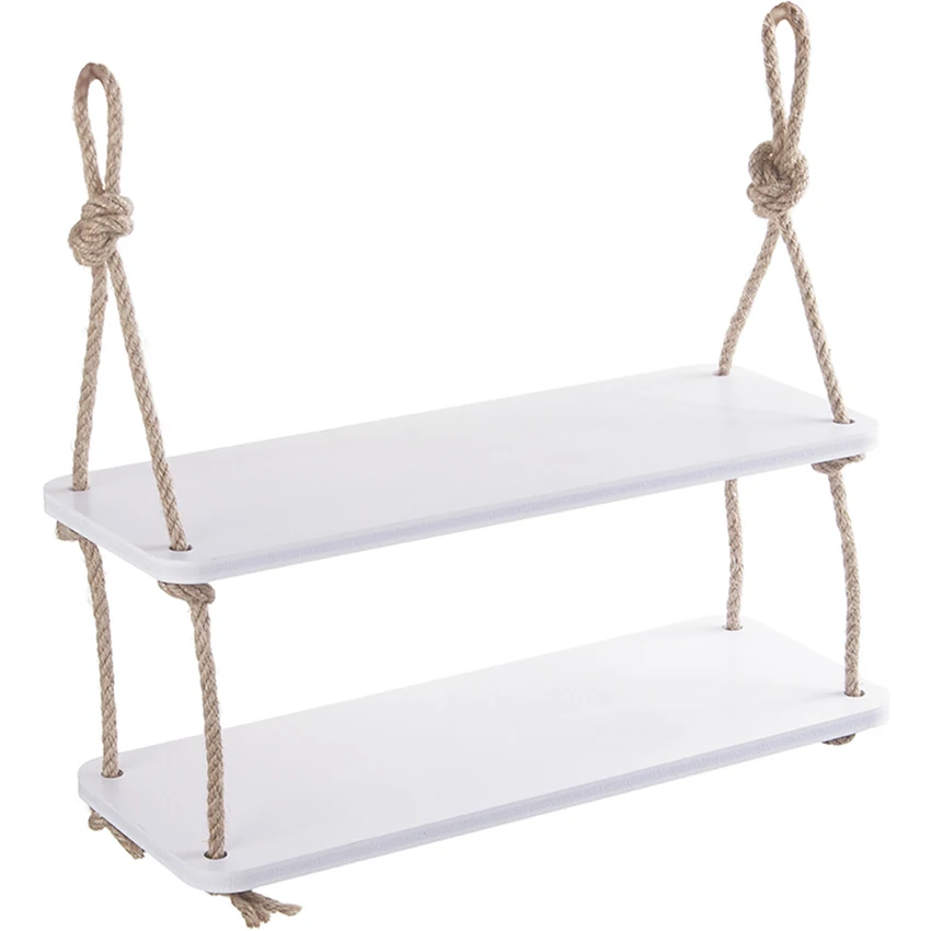 Висящая настенная полка деревянные качели полки для хранения Органайзер канатов