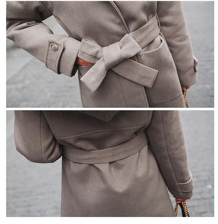

With cap Women Autumn Winter Coats Jackets warm Cotton Padded wool blends solid Oversized High Quality Long Coat Manteau Femme