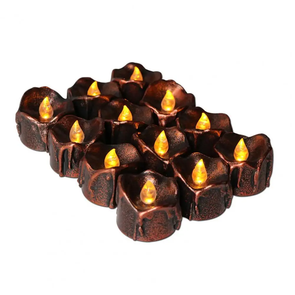 

Practical 12Pcs Useful Portable Halloween LED Exquisite Candle Lamp Soft Lighting Candle Light Decorative for Home