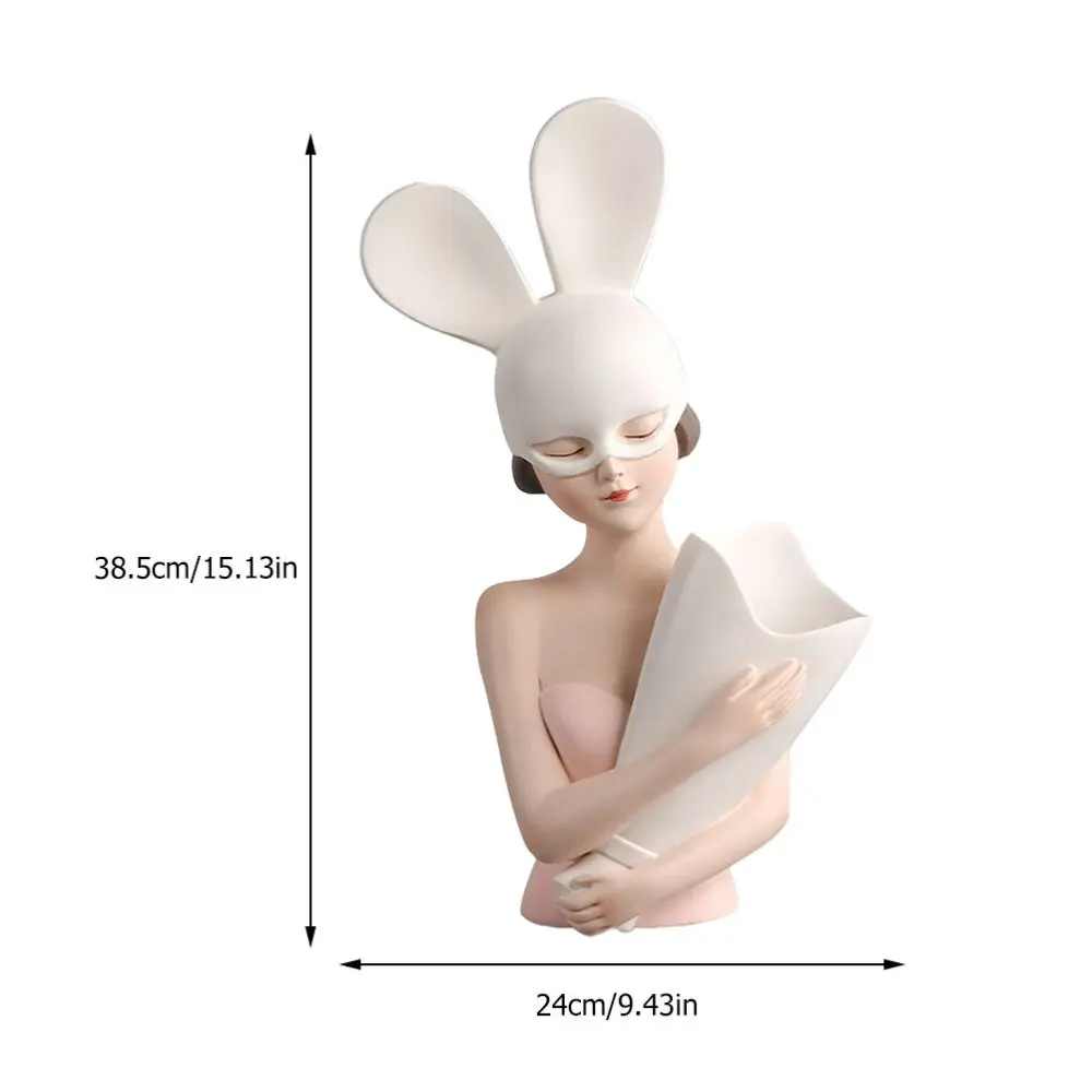 

1pc Desktop Resin Craft Adornment Bunny Girl Decor Indoor Scene Adornment