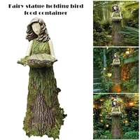 sherwood fern fairy statuary with bird feeder resin ornament outdoor garden statue super cute xh8z