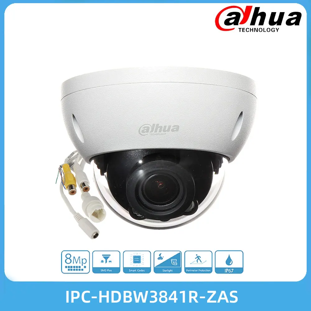 

Dahua IPC-HDBW3841R-ZAS 8MP IR Vari-focal Dome WizSense Network Camera POE Built-in IR LED IP67 IK10 2.7mm–13.5mm Lens H.265
