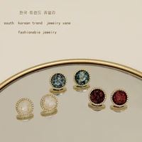 morandi color earrings female gold plated temperament earrings korean simple wild net red was thin