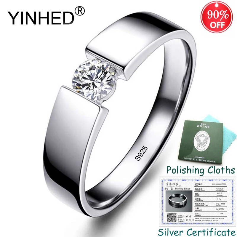 Серебряный сертификат! YINHED Настоящее серебряное 925 пробы кольцо имитация