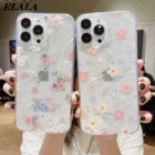 Новые стильные чехлы для телефонов с маленькими цветами для iPhone 13 12 11 Pro Max Mini XS XR 7 8 Plus SE2020, Прозрачный блестящий противоударный мягкий чехол
