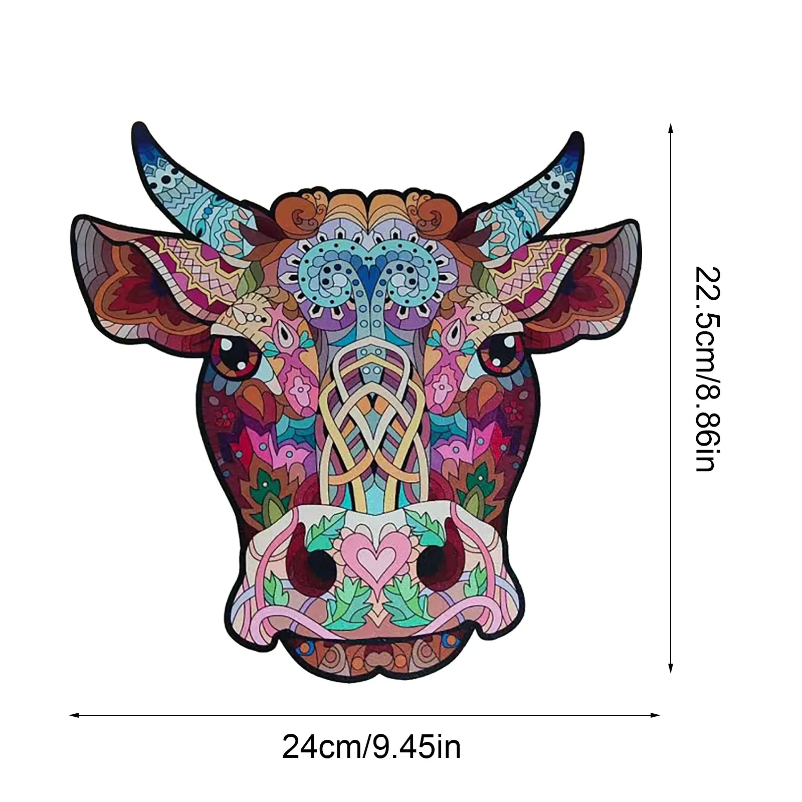 

Wooden Jigsaw Puzzle Unique Shape Bull Head Animal Puzzles DIY Education Puzzle Toys Gift For Adults Children rompecabezas New