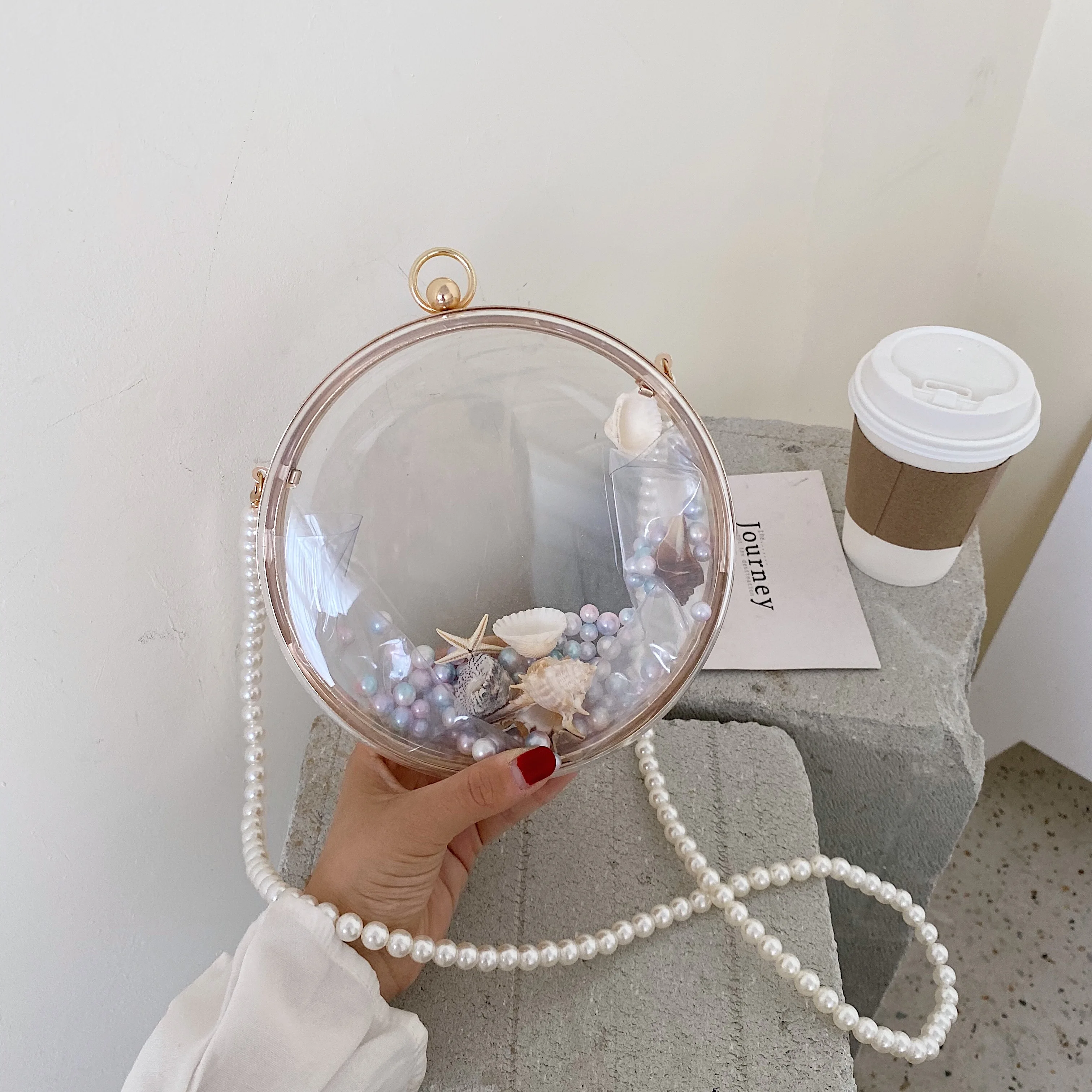 2020 летняя богемная пляжная Прозрачная Круглая сумка из ПВХ для женщин модная