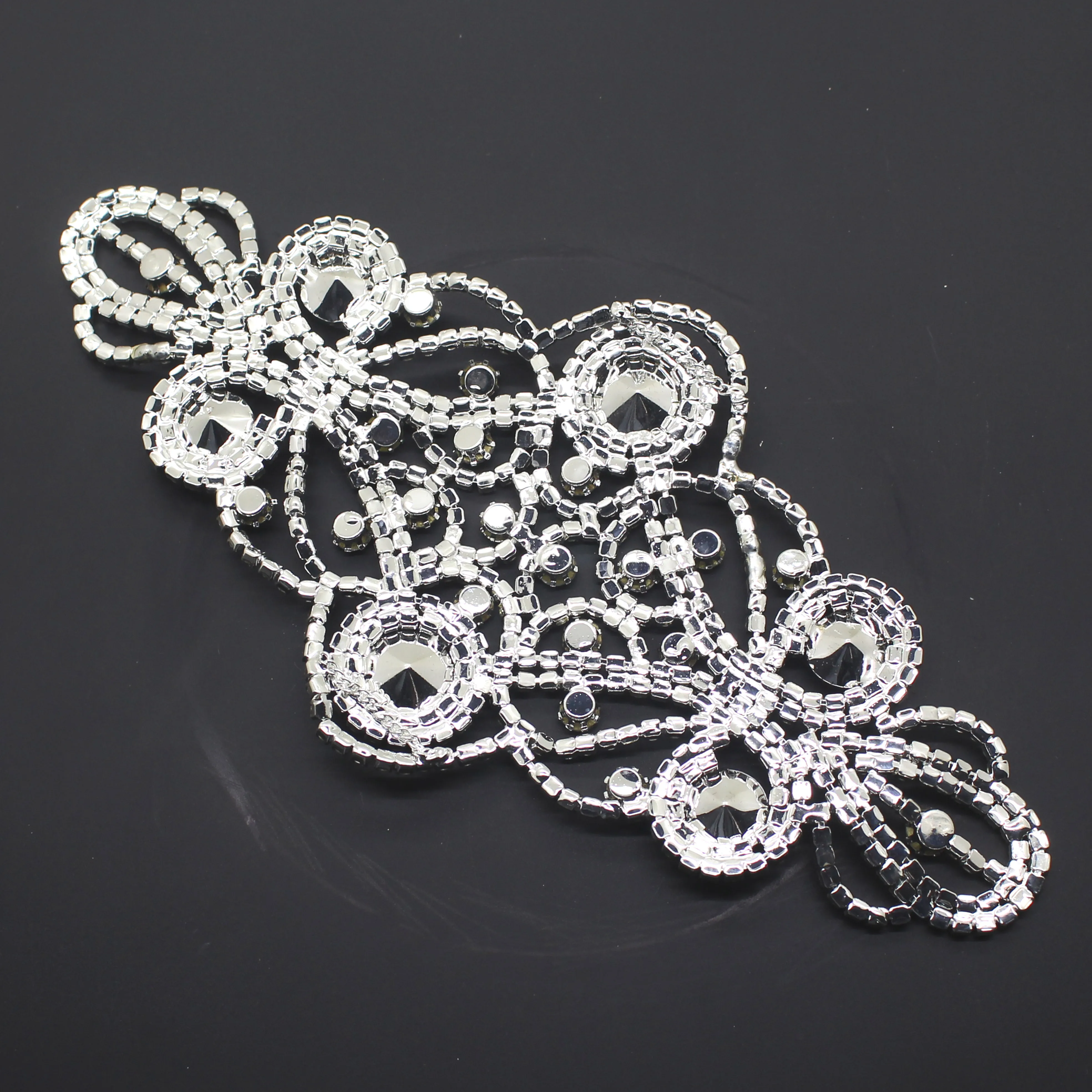 

1pcs / lot 20 * 9mm Metal full diamond satellite stone decals for clothes fashion wild jewelry accessories