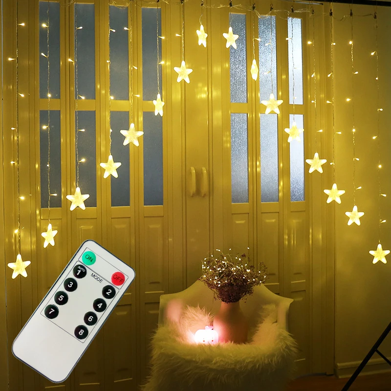 Светодиодные рождественские светящиеся гирлянды с пультом дистанционного