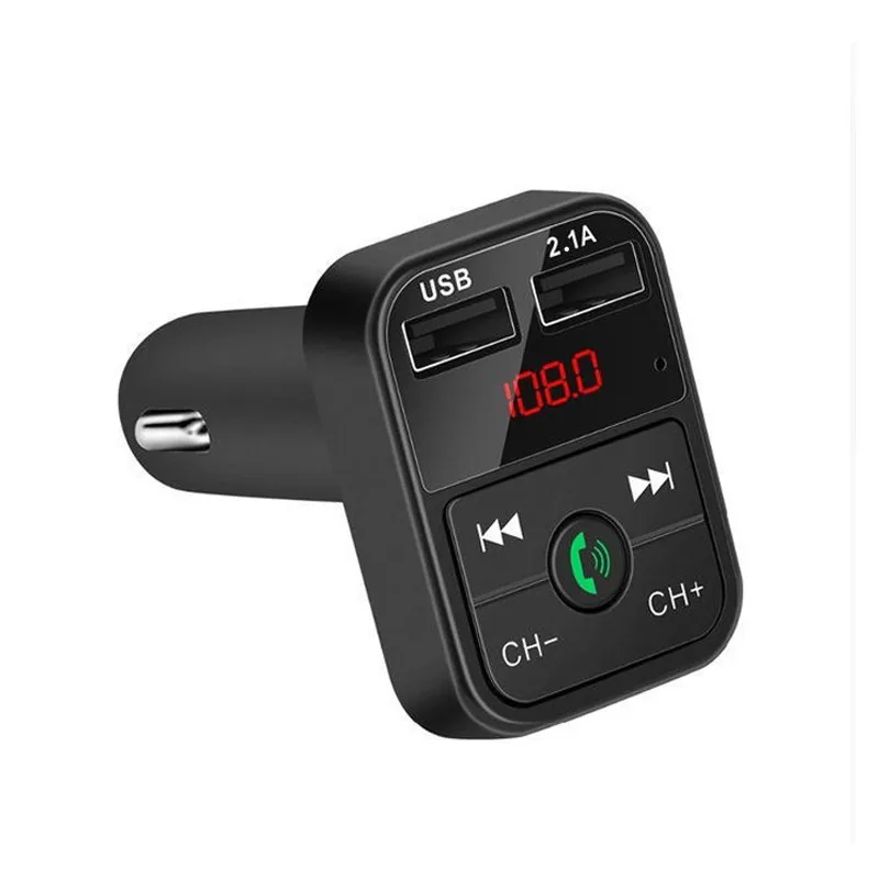 Двойной USB Автомобильное зарядное устройство для телефона Bluetooth 5,0 fm-передатчик громкой связи fm-модулятор 3.1A быстрое зарядное устройство автомобильные аксессуары mp3-плеер - Тип штекера: Black