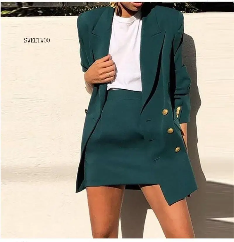 Женский винтажный костюм с юбкой пиджак и юбка офисная одежда для весны 2020 5XL |