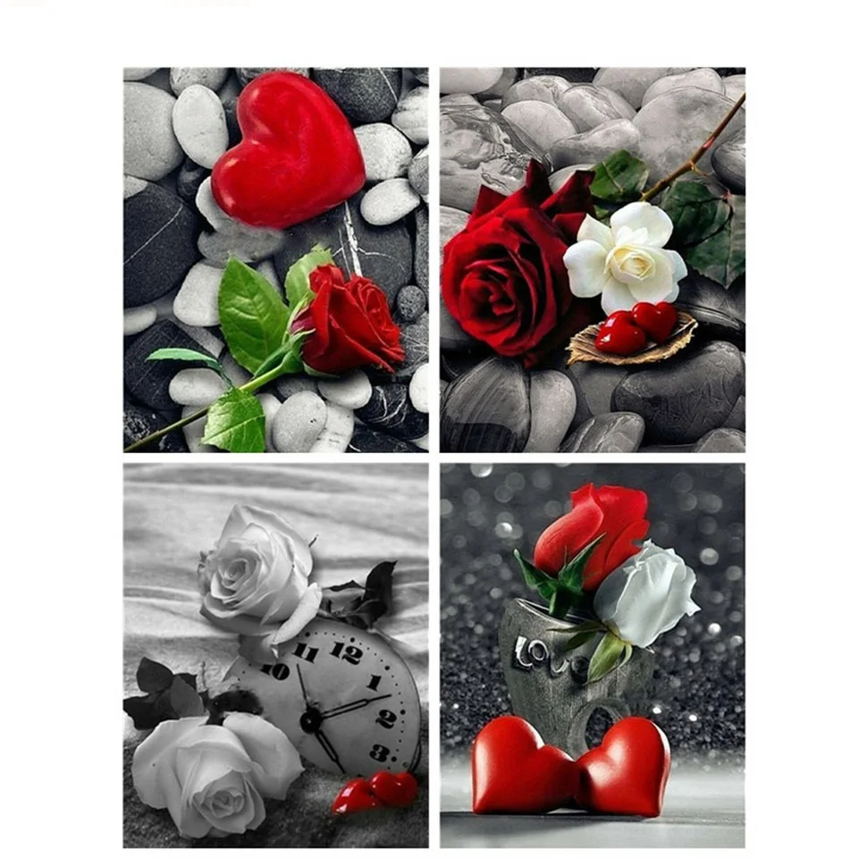 Алмазная картина сердце любовь Стразы Вышивка Роза цветы алмазы мозаика полный