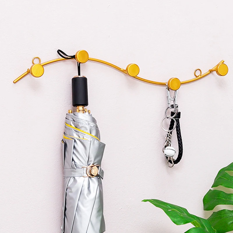 Coat Hook Wall Mounted Decorative Metal Hanger with Hanging Holes Creative Modern Art Rail for Hat Key Scarf HYD88 | Дом и сад