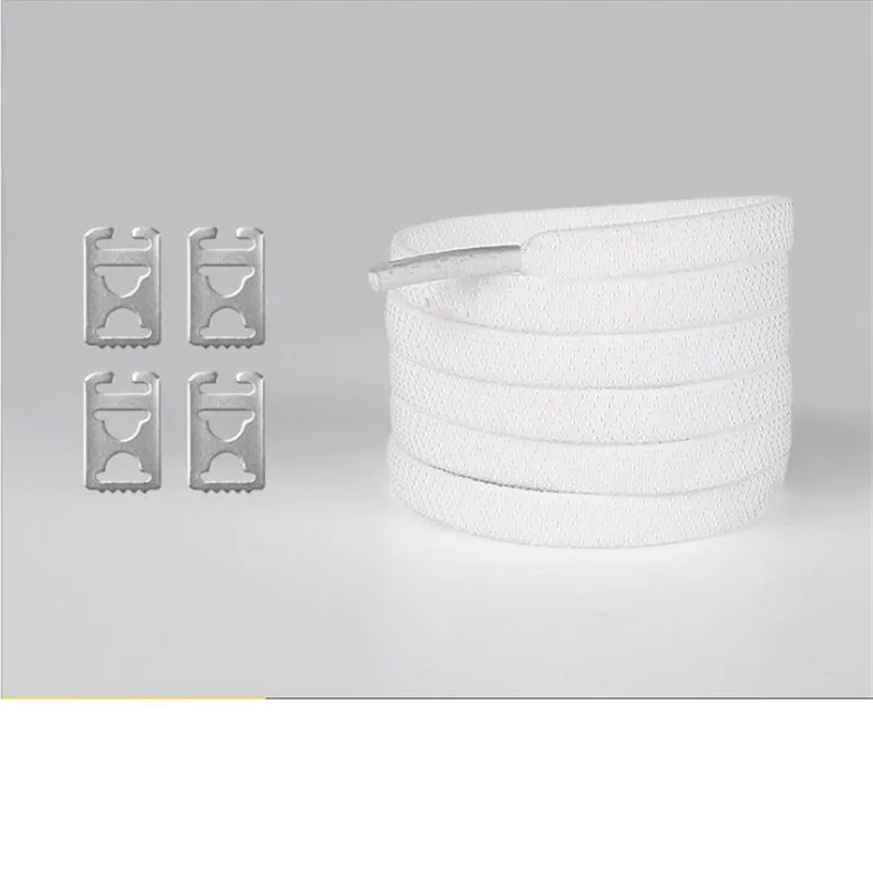 

2PCS 105cm Elastic Rubber Shoe lace Stretching Locking no tie lazy shoelaces Flat sneaker Bootlaces safe shoelace