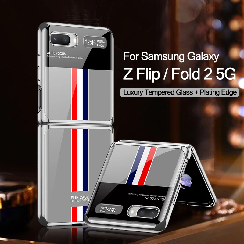 

GKK Original Case For Samsung Galaxy Z Flip Fold 2 Case Luxury Plating Tempered Glass Hard For Samsung Z Flip Fold 2 Cover Shell