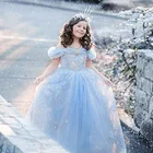 Платье принцессы Золушки Диснея для девочек, детские платья для девочек, Рождественский костюм, вечерние платья, новый год мороза 2020