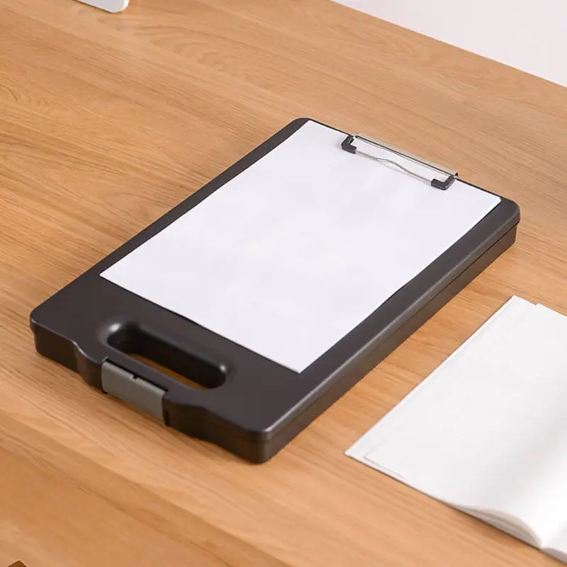 

Multifunctional File Organizer Compartment Clipboard Box Folder Holder w/ Handle C5AE