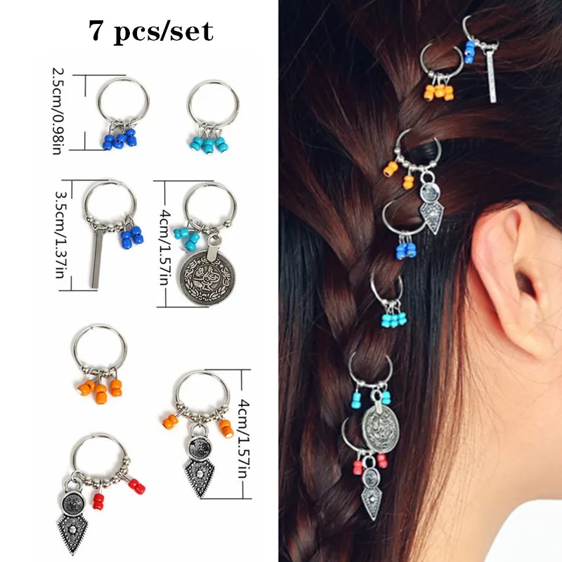 

Hair Braid Dreadlock Beads Clips Charms African Braids Cuffs Rings Hip Hop Style Jewelry Dreadlock Clasps Accessories