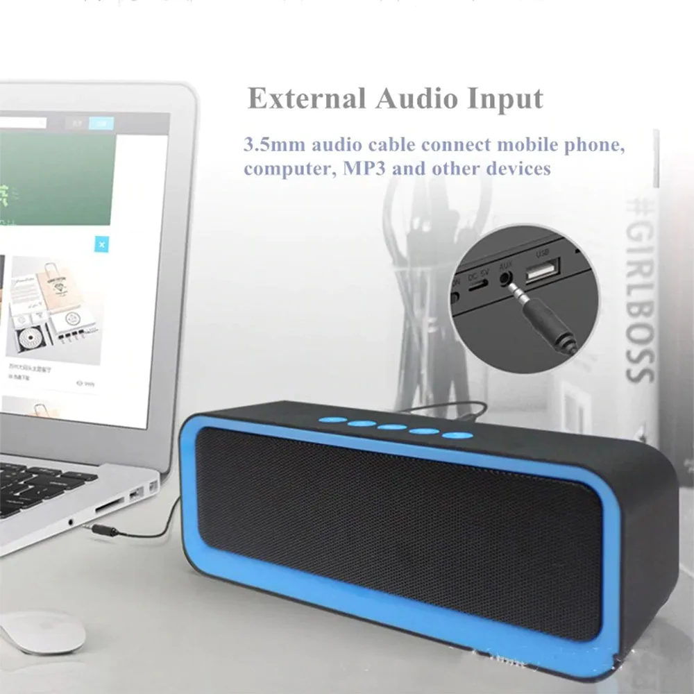 

EBS-308 портативный Bluetooth IPX5 беспроводной динамик Bluetooth 5,0 + EDR водонепроницаемый IPX5 шумоподавление беспроводной светодиодный динамик