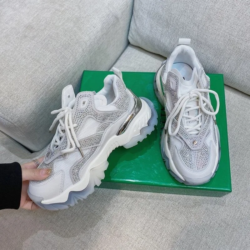 

Autumn Women's Wedges Sneakers Vulcanize Shoes Sequins Shake Fashion Girls Sport Shoes Woman Sneakers Shoes Woman Footwear 2021