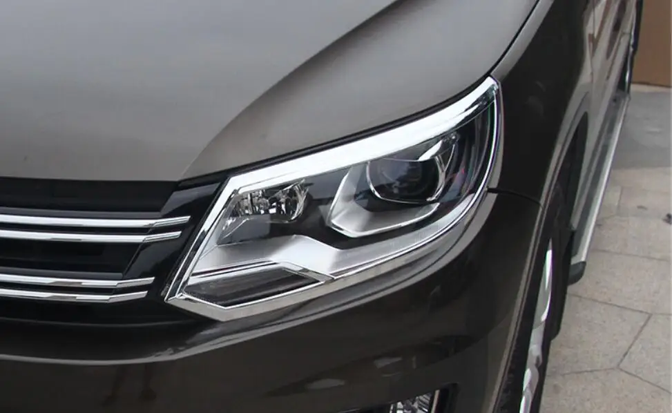 Накладка на переднюю фару автомобиля из АБС пластика и заднюю для Vw Volkswagen Tiguan 2010 2016|Хромирование| |