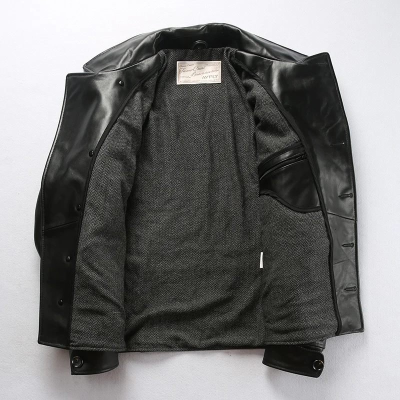 Быстрая доставка новинка осенне зимняя мужская куртка из коровьей кожи