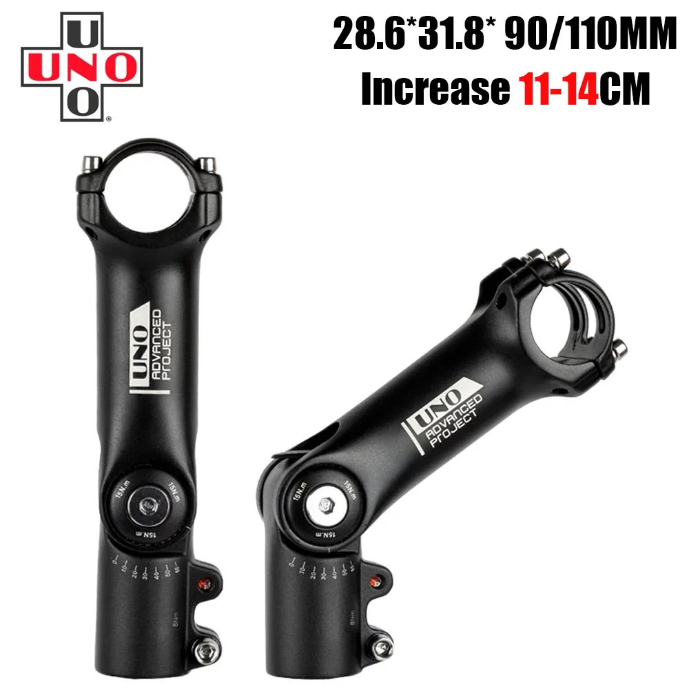 

UNO Adjustable Bike Stem Angle Height Riser 31.8mm Mountain Cycling Parts Stem 90/110MM Bicycle Accessories