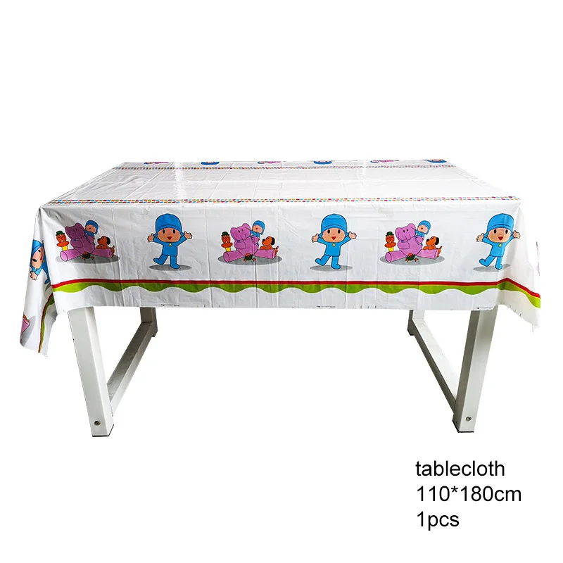 tablecloth POCOYO вечерние Детские тематическая вечеринка на день рождения декоративные бумажные чашки блюдо флаг Скатерть вечерние принадлежности украшения - Цвет: tablecloth