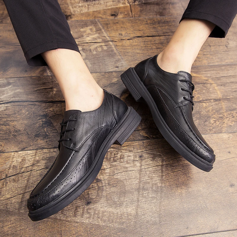 Весна-Осень 2019 модная простая индивидуальная уличная мужская обувь кожаная