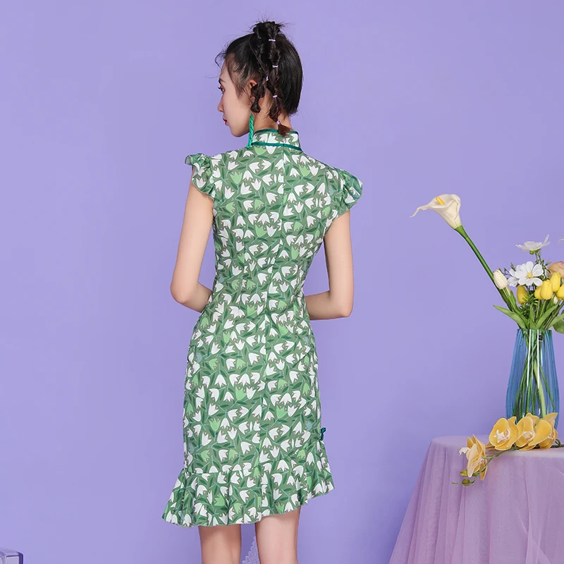 

Young Cheongsam Dress Summer Dress Fishtail Modern Fashion Improved Version
