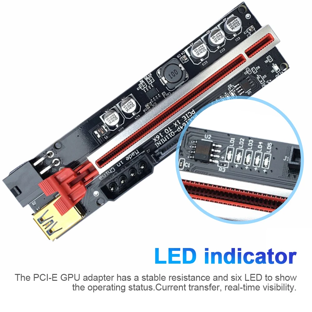 Переходник PCIE внешний USB 3.0 PCI-E Райзер адаптер X16 светодиодный светильник кой PCI