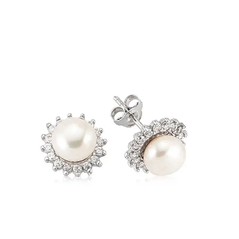 

Серебряные жемчужные женские серьги Silverlina