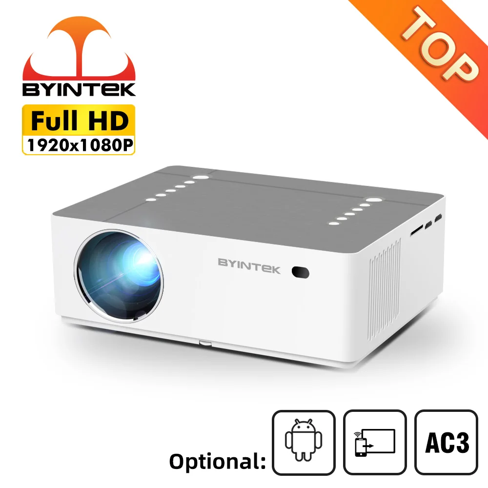 

BYINTEK K20 Full HD 1080P 3D Home Theater Game LED Video Smart Android Wifi Display 300inch Projector for 4K Cinema