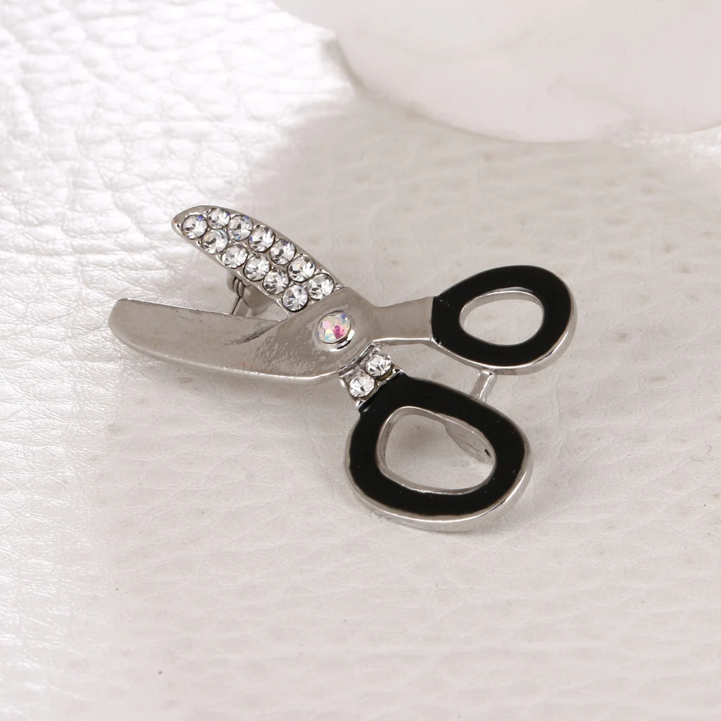 

Elegant Womens Handmade Small Scissor Brooch Pin Jewelry for Party Gift Rhinestone Corsage Clips