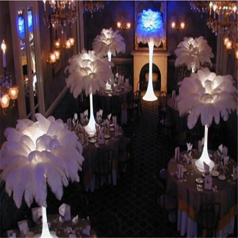 

100 pcs Per lot 10-12 inch White Ostrich Feather Plume Craft Supplies Wedding Party Table Centerpieces Decoration Free Shipping