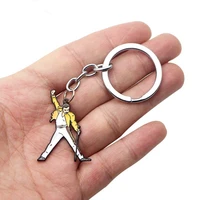 rock band freddie mercury metal alloy pendant keychain for women men bag cool key chain key ring jewelry gifts