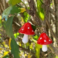cottagecore mushroom earrings vacation fungi jewelry mushroom gift amanita red shroom quirky earring hand made miniature k43fv
