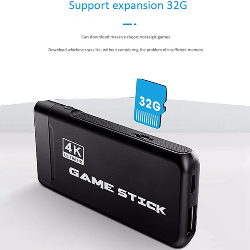 

4K Game Stick USB Wireless Console Classic Video Game Consoles 8 Bit Mini Retro Controller HDMI Output Dual Player