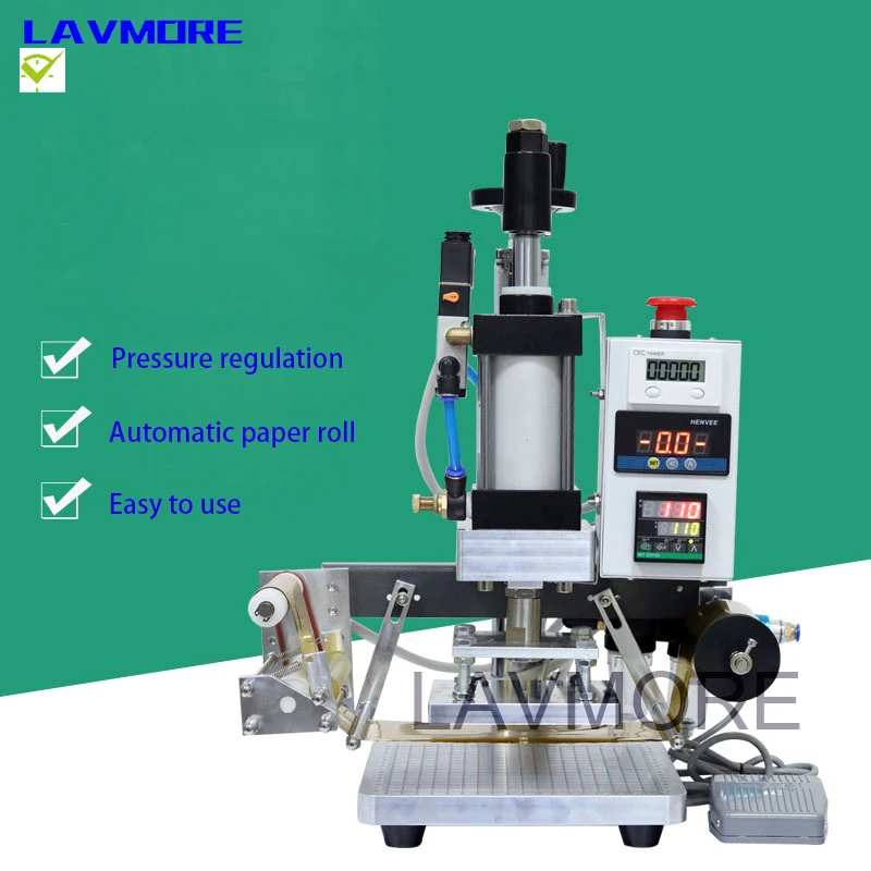 

WT-QS90 Bronzing Machine Pneumatic Hot Foil Stamping Machine Leather Wood Furniture Album Heat Press Machine Gilding Press