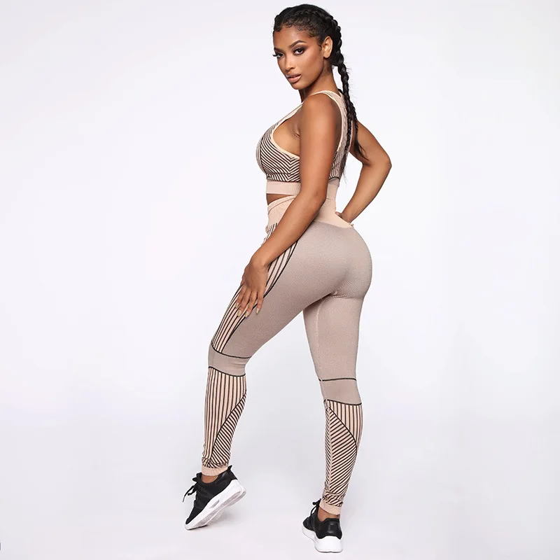 Комплект для йоги спортивный костюм женский бега эластичная одежда фитнеса